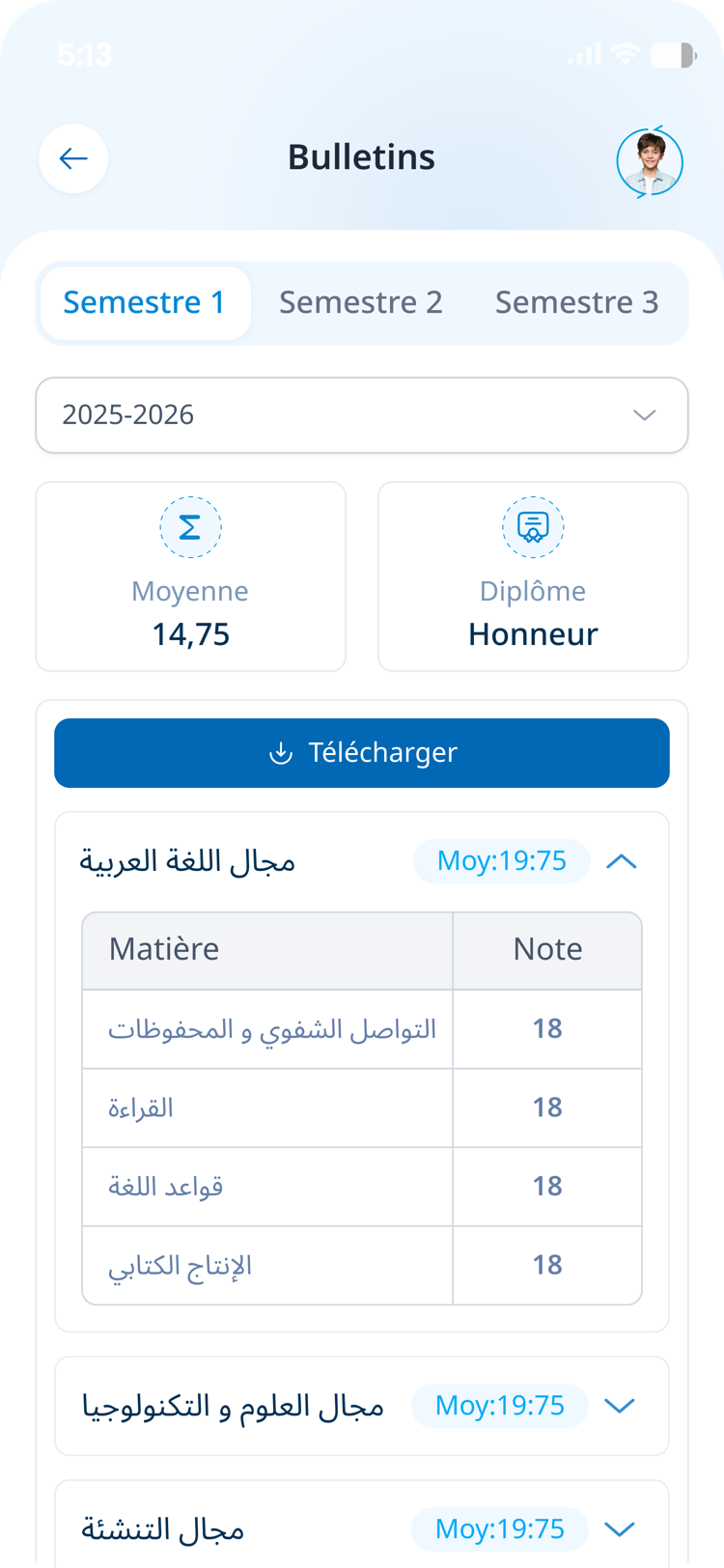 Les notes et le bulletin dès leur publication