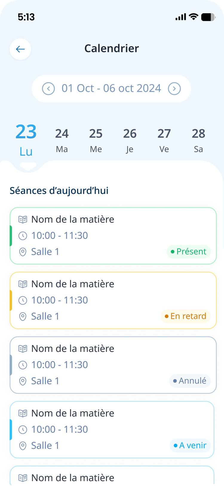 La semaine, séance par séance