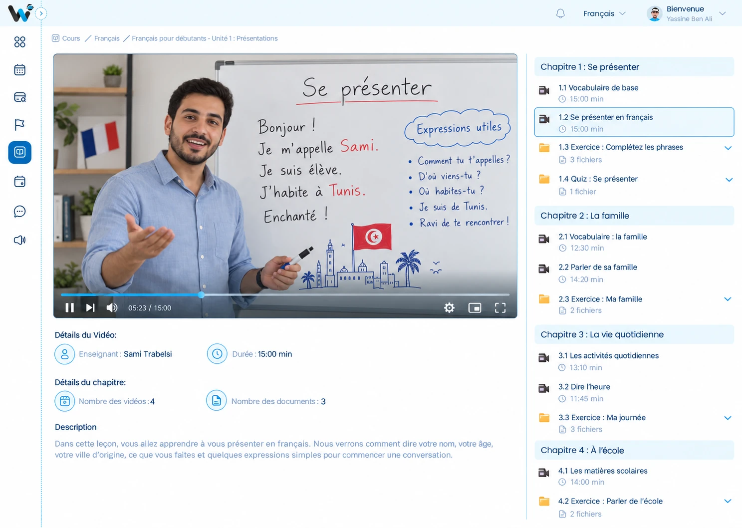 Cours, devoirs et quiz en ligne dans WebSchool